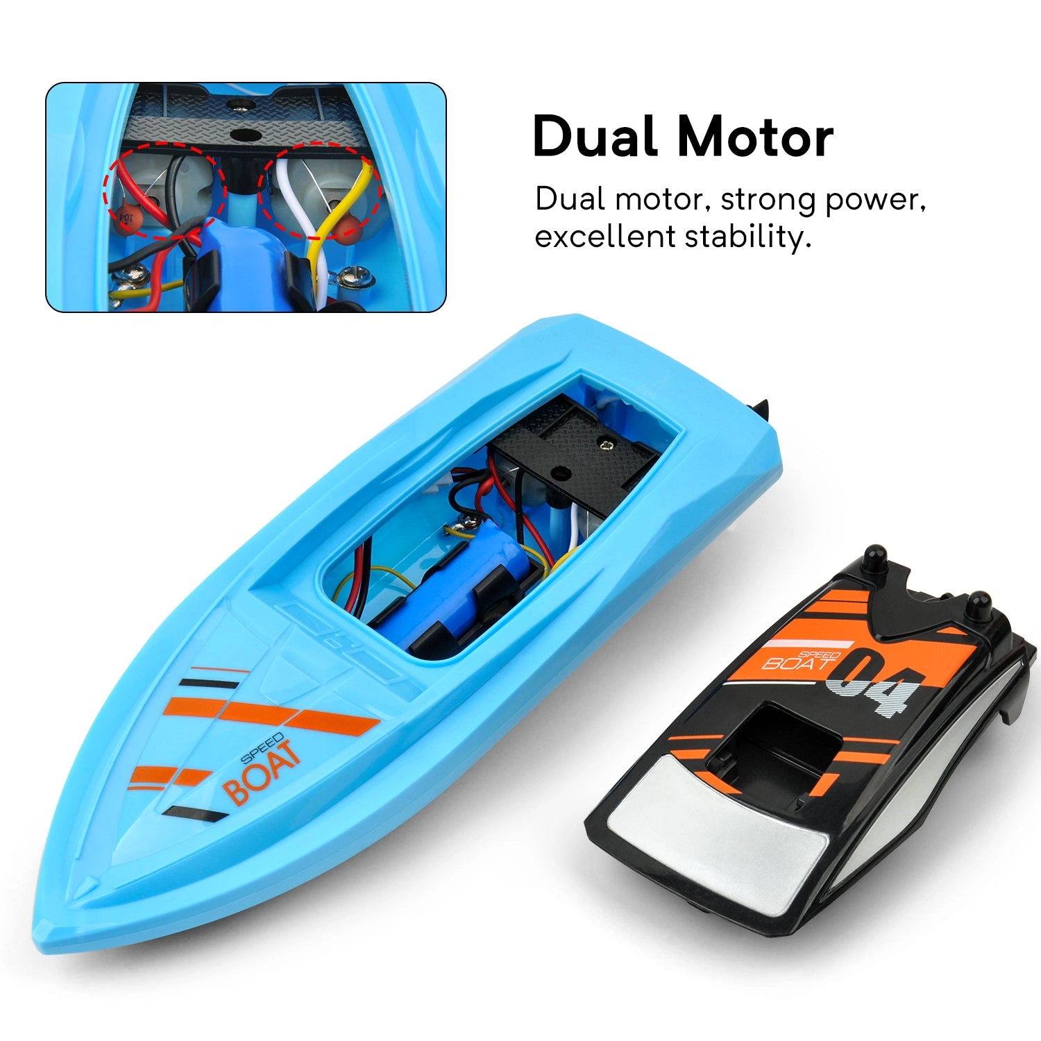 GizmoVine RC Boat Blast Off Fun Kids Adventure Fast Blue Racer Water Toy